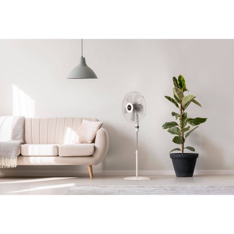 Holmes 16" Oscillating 5 Blade Stand Fan White