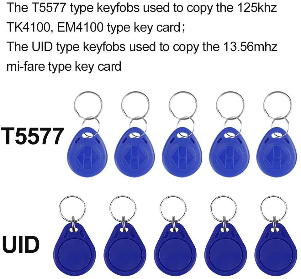 NFC Smart RFID Copier/Writer/Readers/Duplicator 125KHz 13.56MHz USB Programmer Key fob Cards Reader Writer + T5577 / EM4305 UID Writable Keychains
