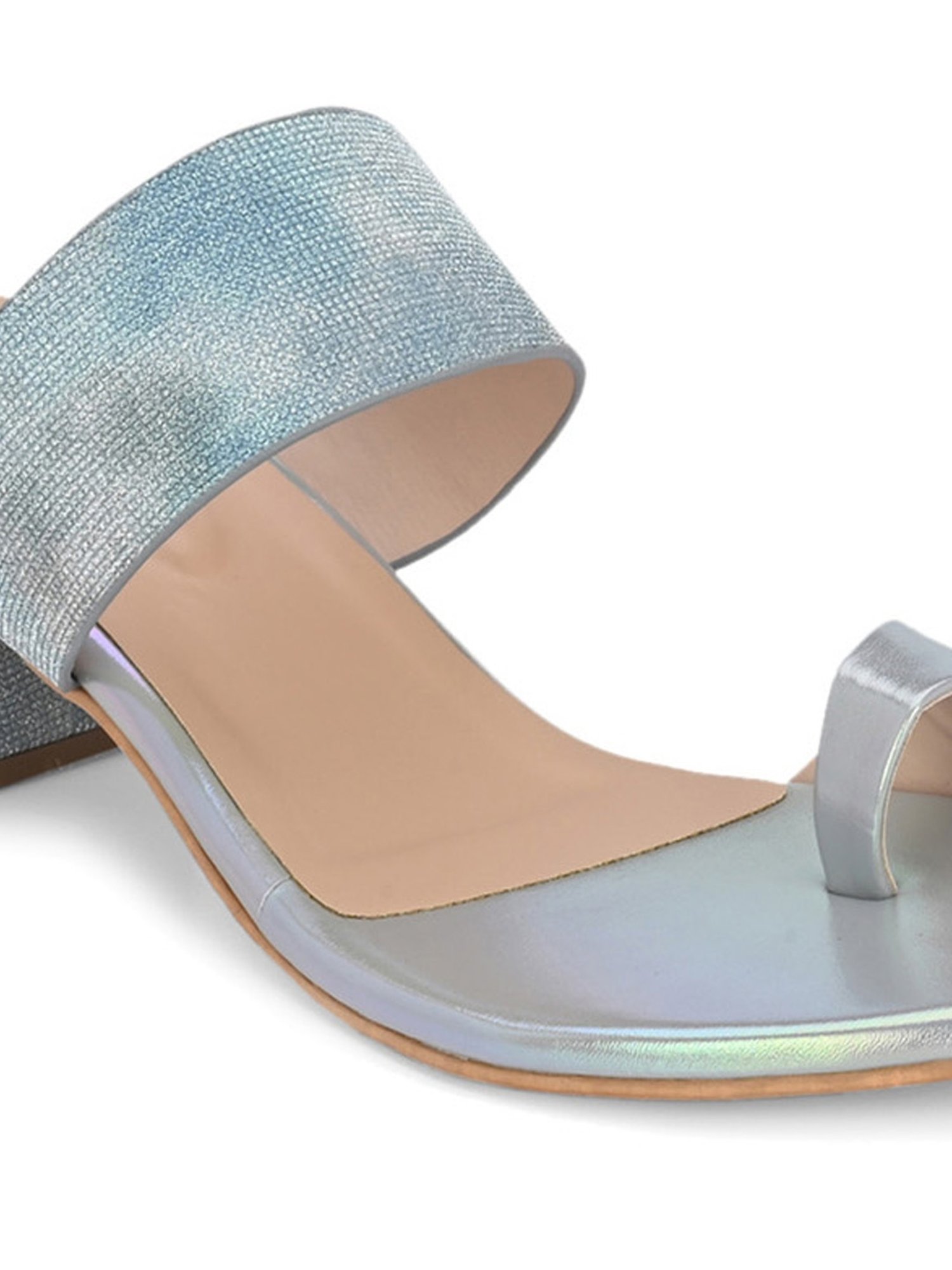 Clog London Women's Grey Toe Ring Sandals