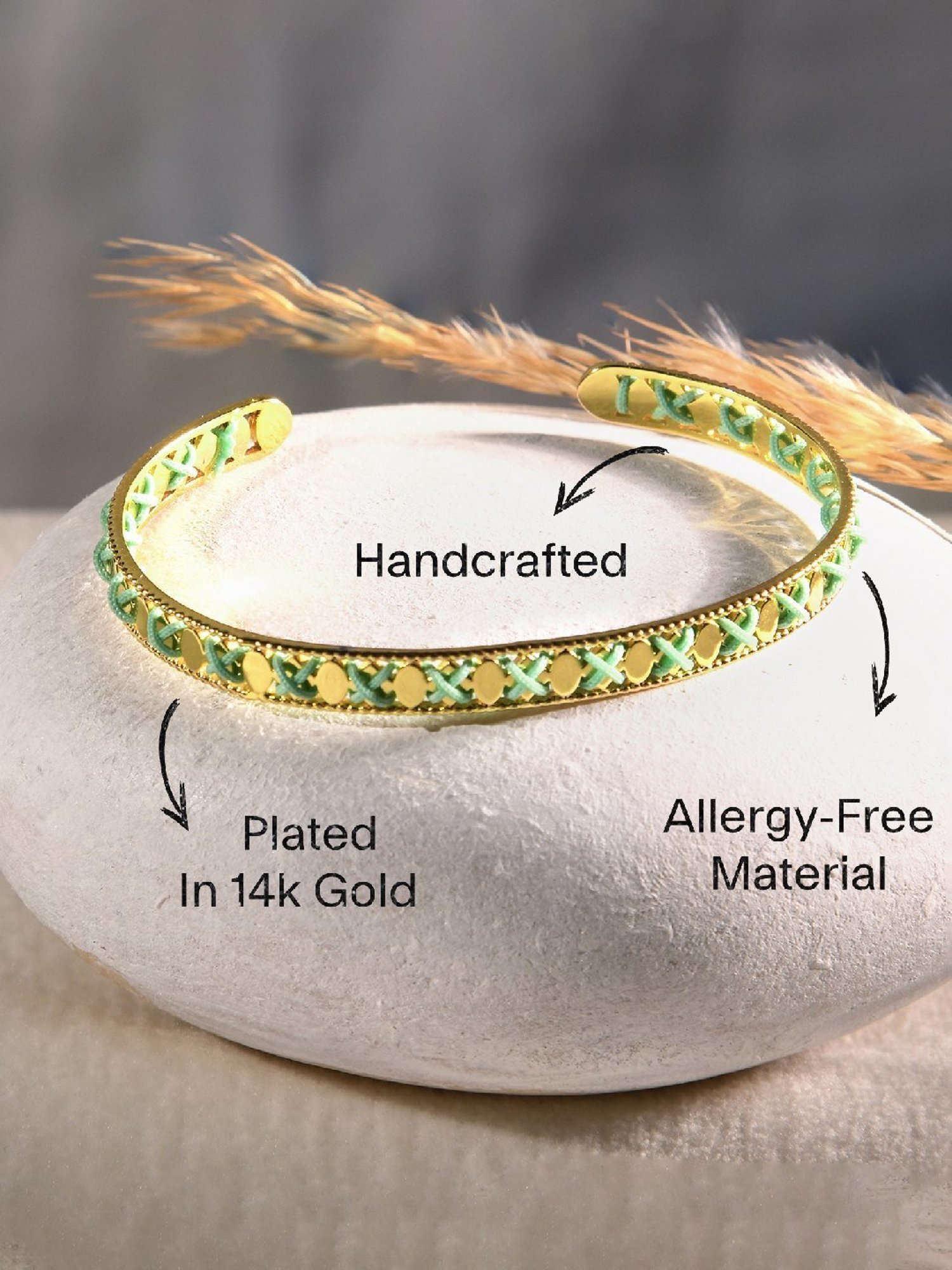 Accessorize London Women's Z Real Gold Plated Threaded Bangle