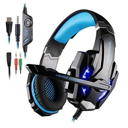 KOTION EACH G9000 3.5mm Game Gaming Headphone Headset Earphone Headband with Microphone LED Light for Laptop Tablet Mobile Phones