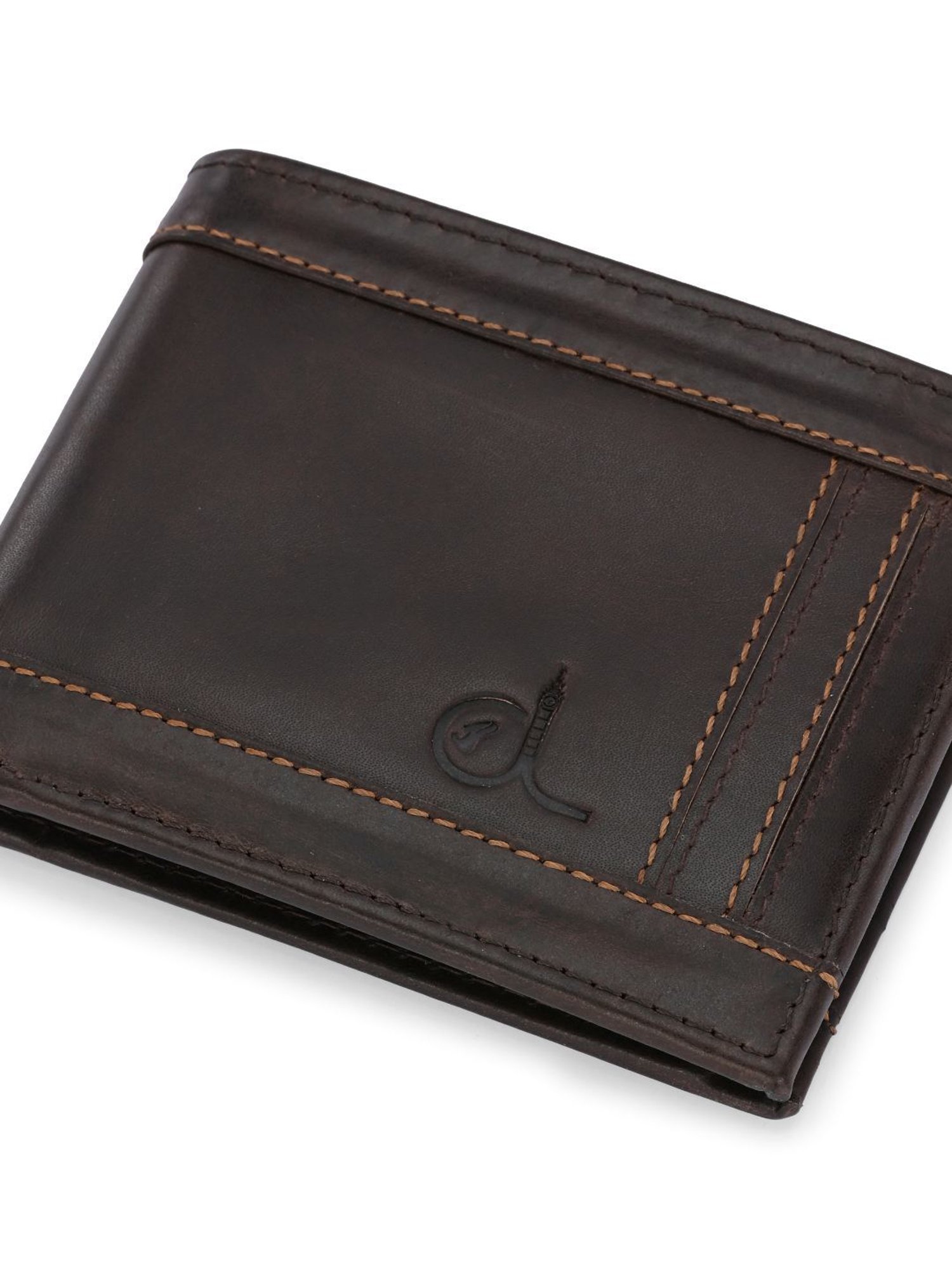 Clog London Brown Leather Small Bi-Fold Wallet for Men