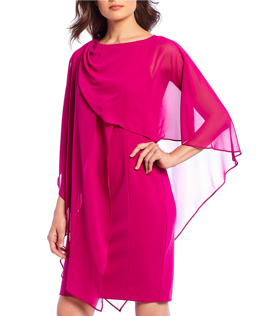 Eliza J Draped Overlay Sheath Dress