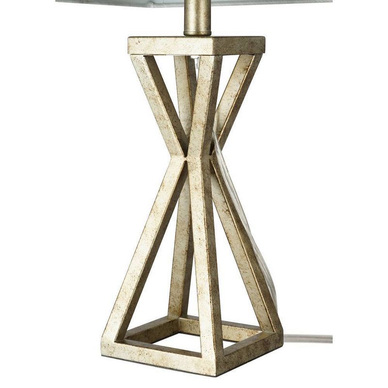 22.5" Metal Cage Table Lamp (Includes LED Light Bulb) Silver - Cresswell Lighting