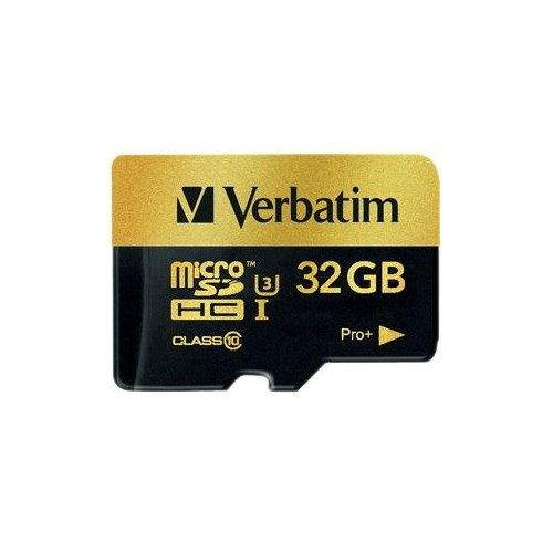 Verbatim Memory Card microSDHC w/Adapter 32GB BK/GD 44033
