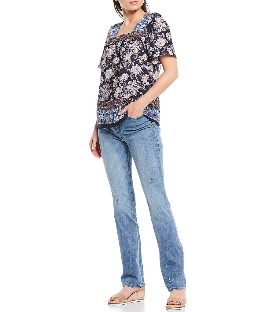 NYDJ Bleach Spot Detail Slim Bootcut Jeans