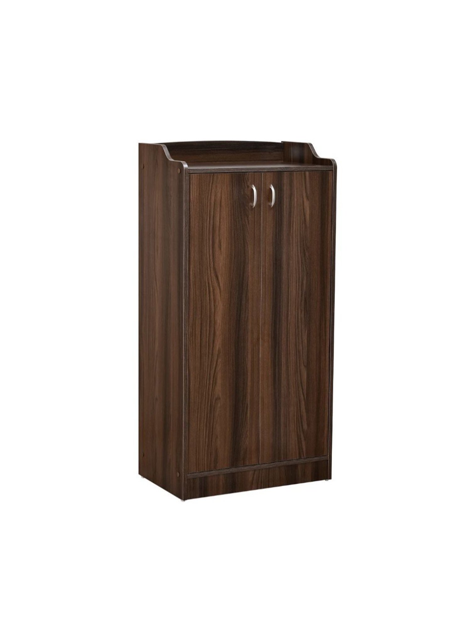 Nilkamal Claymont Walnut Brown Engineered Wood 2 Door Shoe Cabinet with 6 Shelf