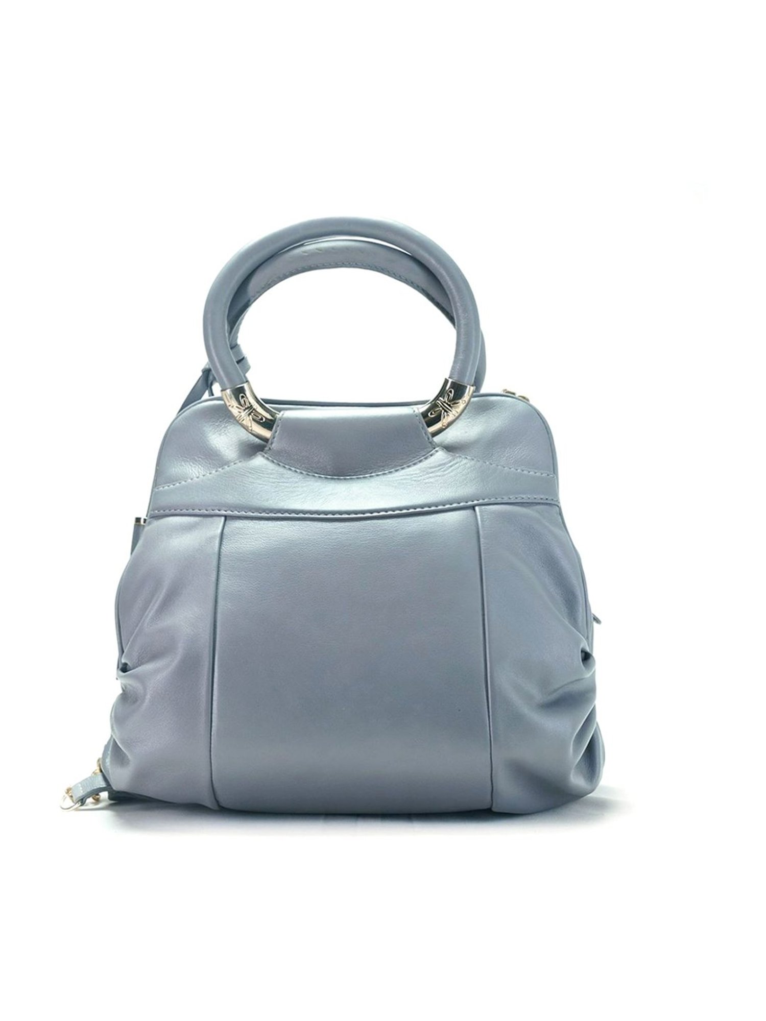 RI2K London Grey Leather Medium Handbag