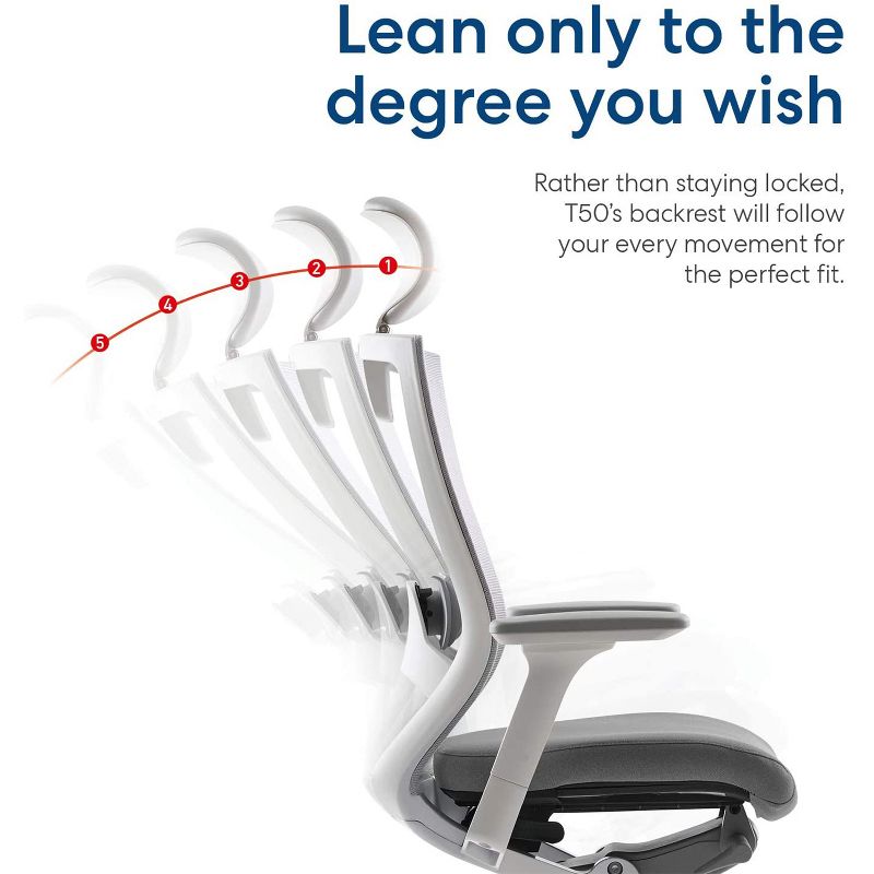 SIDIZ T50 Customizable Comfort Ergonomic Office Computer Gaming Desk Chair, Fabric Grey, w/ Lumbar Support, Memory Foam Seat, & 3D Adjustable Armrests