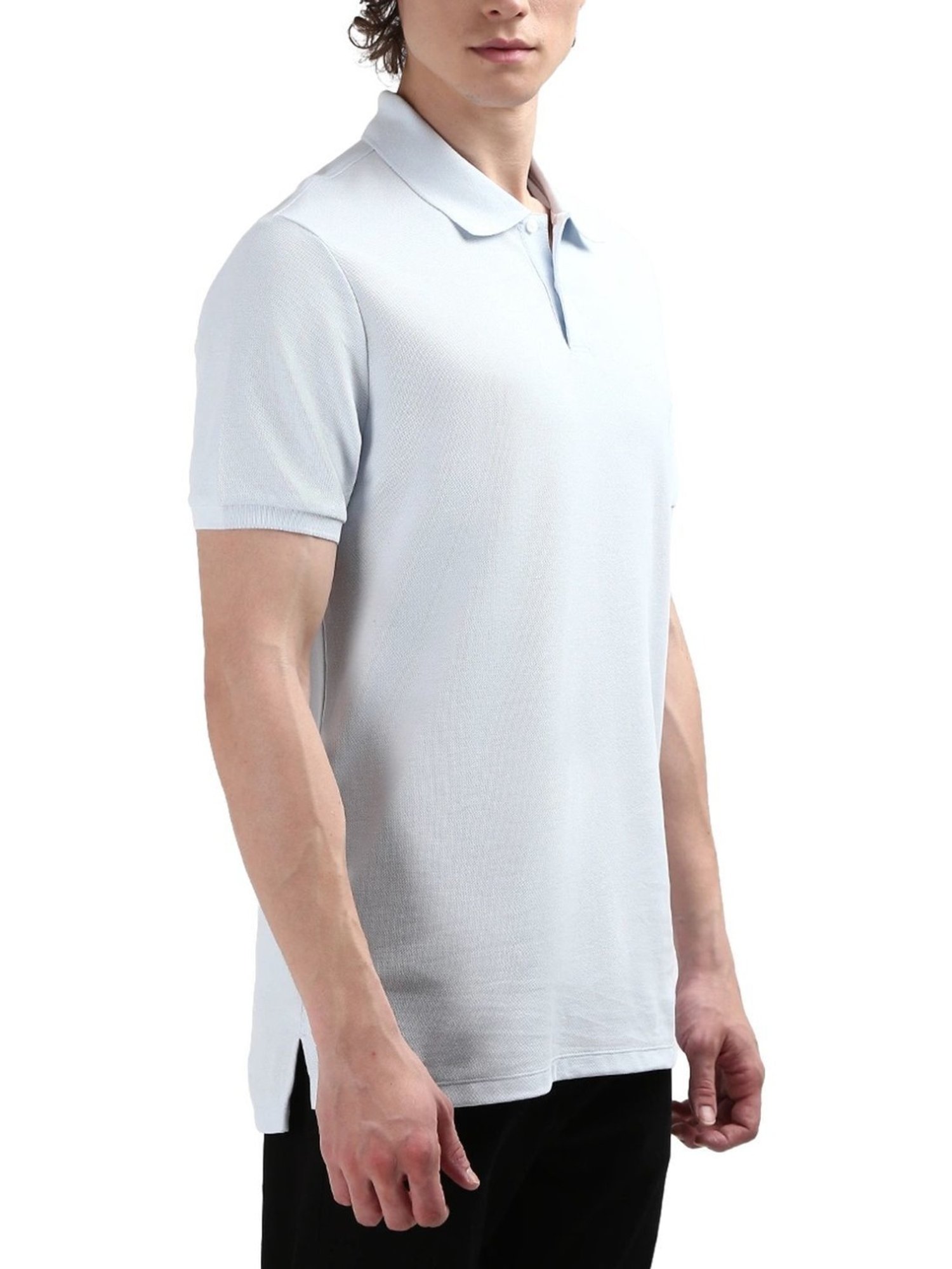 Calvin Klein Blue Cotton Regular Fit Polo T-Shirt