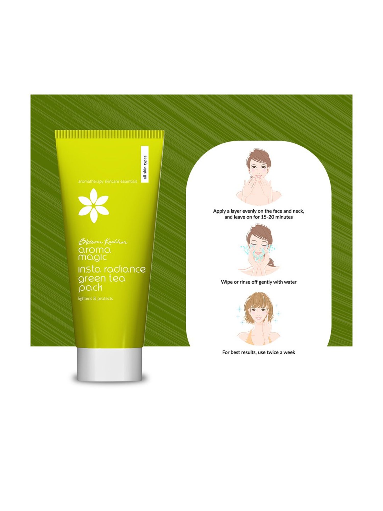 Aroma Magic Insta Radiance Green Tea Pack - 100 gm