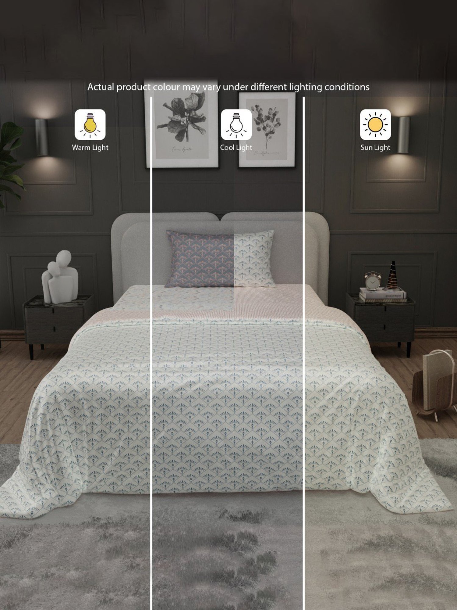 Stoa Paris Elegance Peach & White Polyester 300 TC Single Comforter