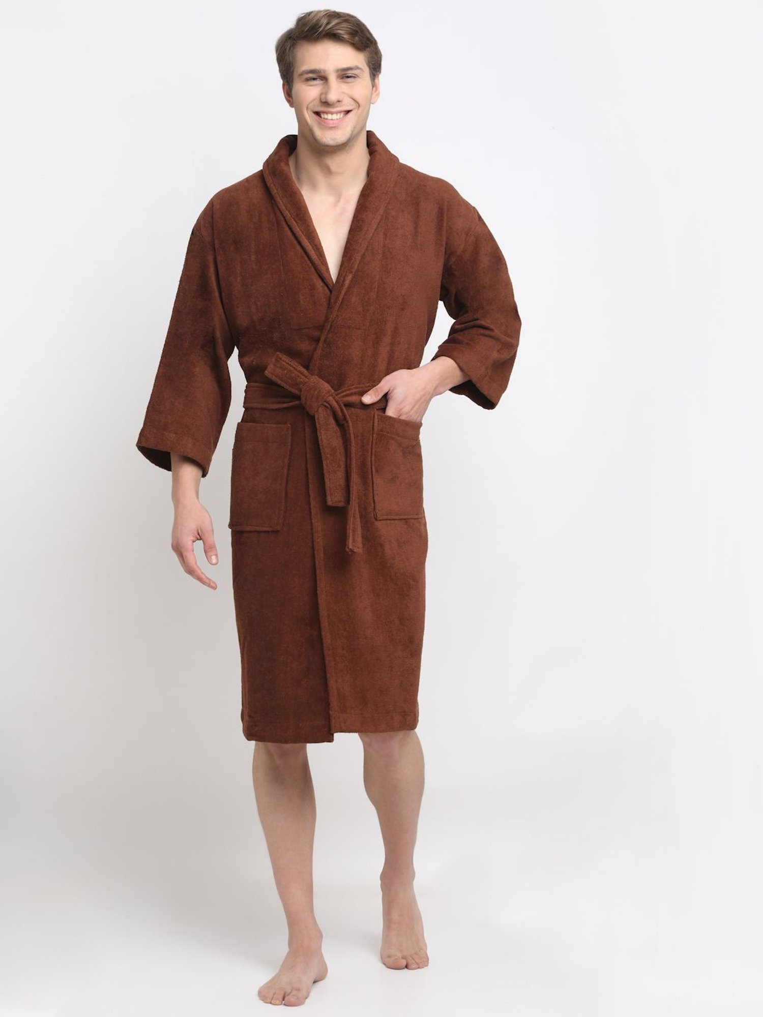 Trident Comfort Living Grey Cotton 380 GSM Bathrobe
