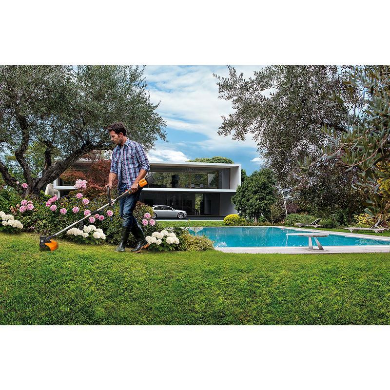 Worx WG184.9 13" Cordless Grass Trimmer/Edger, 40V Li-ion (Tool Only), In-line Wheeled Edging, Command Feed