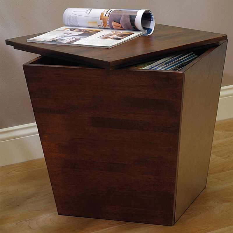 Mesa Storage Cube, End Table - Antique Walnut - Winsome