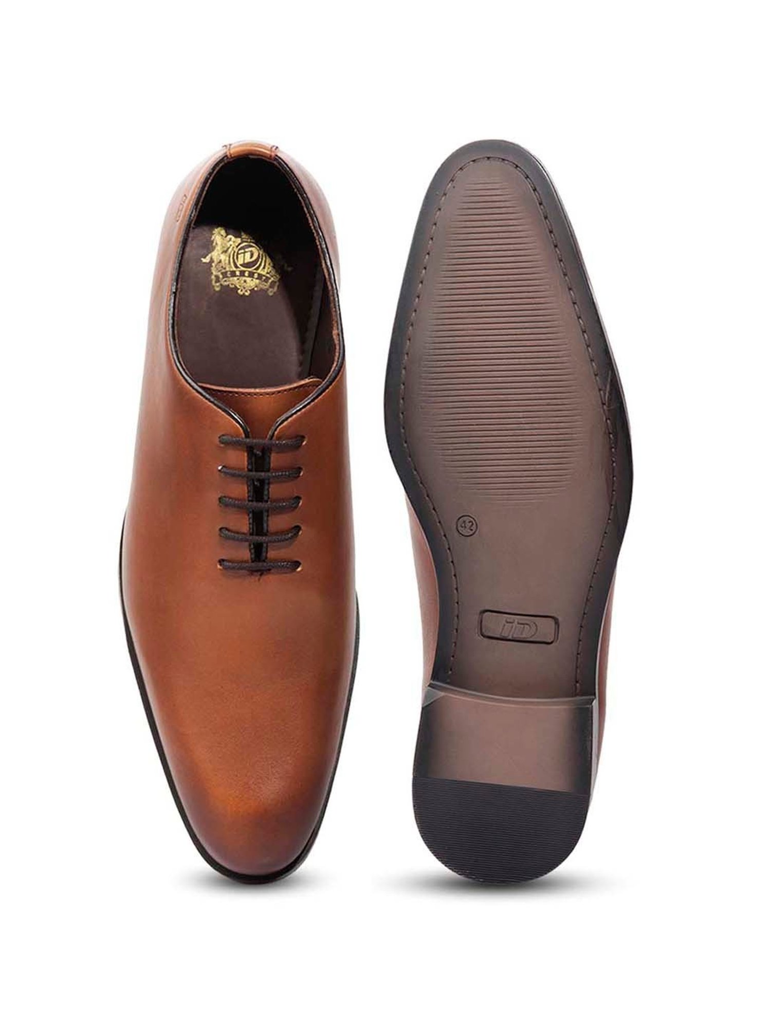 ID Men's Tan Oxford Shoes