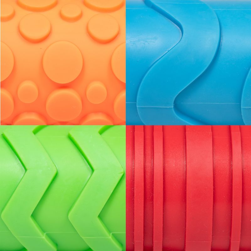 Ready 2 Learn Paint and Dough Texture Rollers - Set of 4 - Pattern Rolling Pins for Kids - Art Tools for Posters, Signs and Dough Creations, Multi