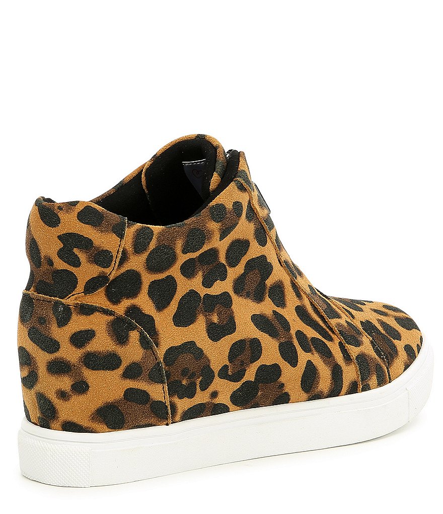 Glenda Leopard Print Suede Platform Wedge Waterproof Sneakers