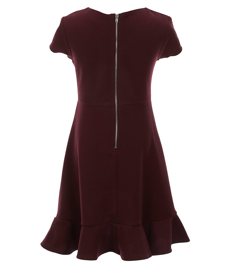 Poppies and Roses Big Girls 7-16 Ruffled Double-Hem Fit-And-Flare Dress