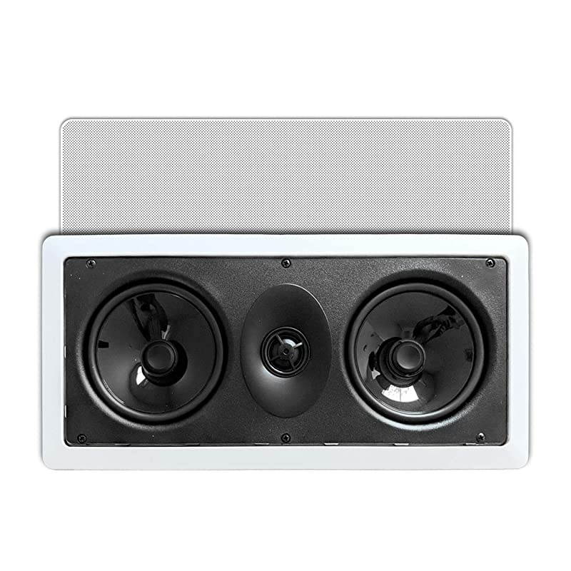 2Bio 525quot LCR inWall Home Audio Speaker | 80W RMS | 160W MAX | 12 Ohm Impedance PowerSpeaker | Rotatable SilkDome Tweeter with Rectangular Protection Panel | Theater Speaker