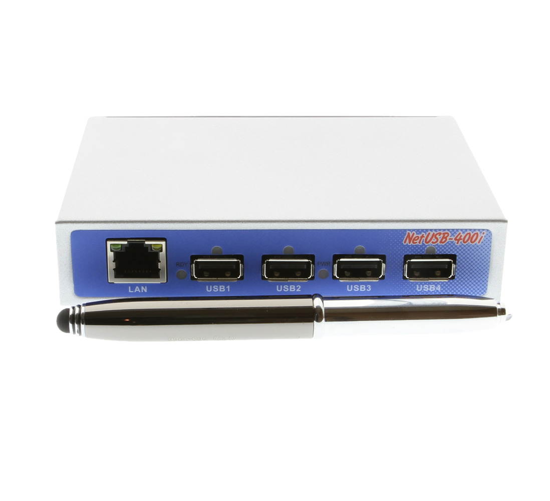 CoolGear&reg; Industrial USB 2.0 Over IP Network 4-Port Hub, Share any USB Device Over TCP/IP Network