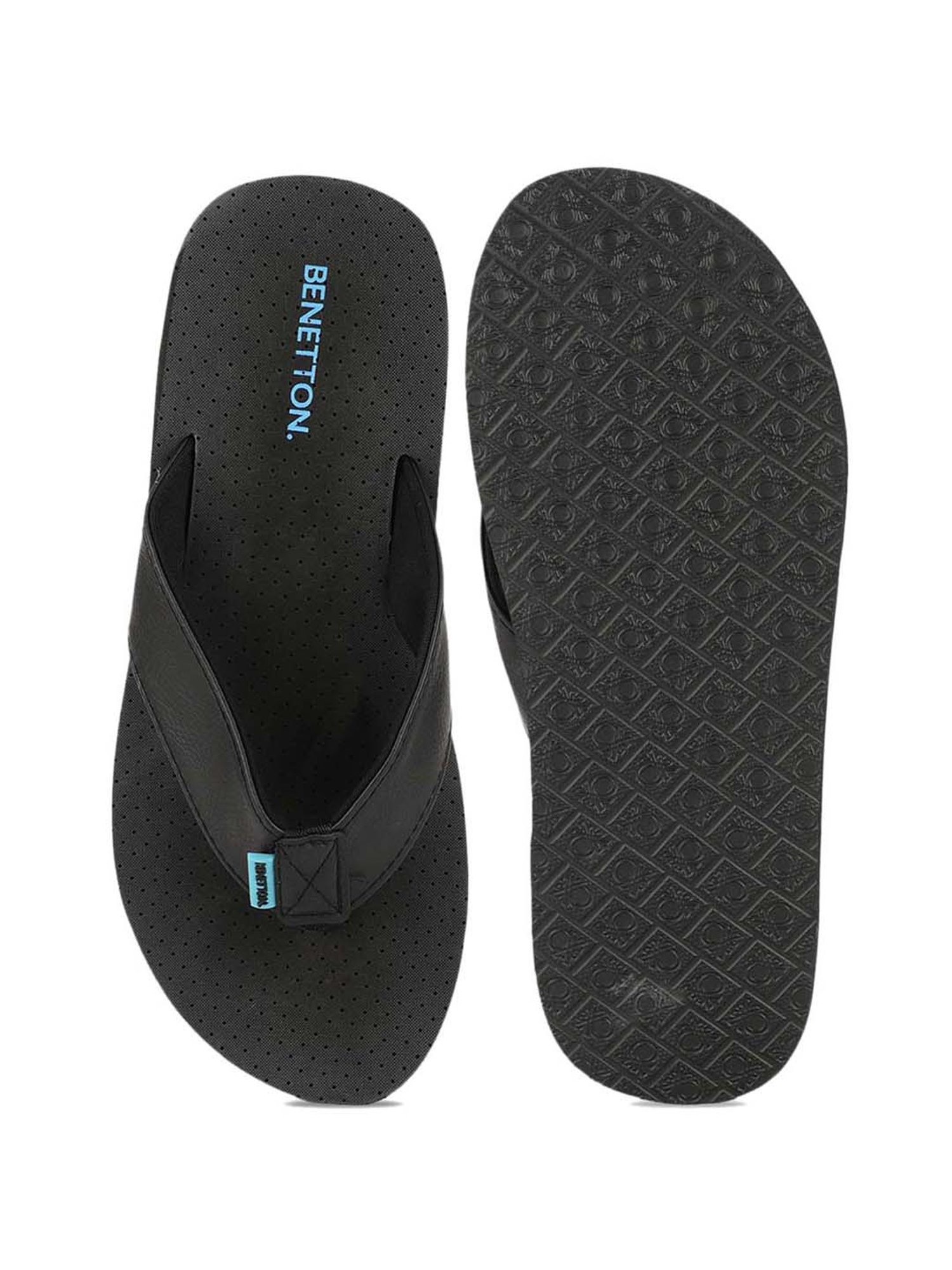 United Colors of Benetton Men's Black Flip Flops