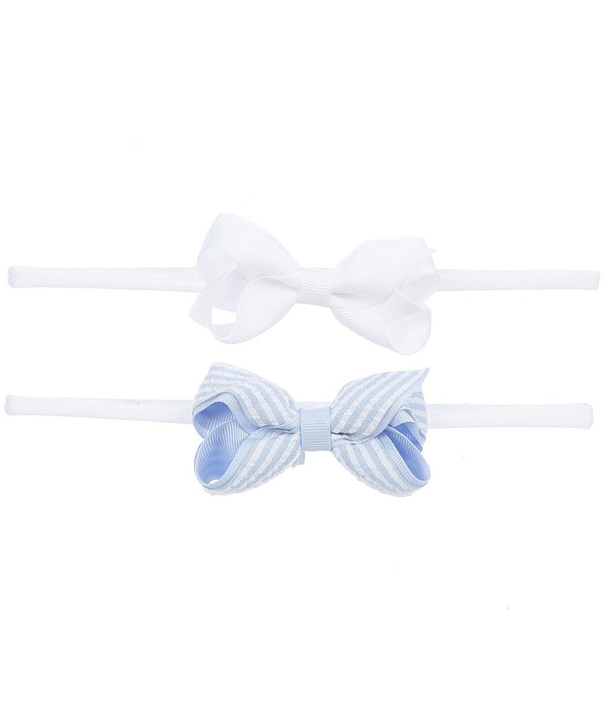 Starting Out Baby Girls Mini Seersucker Grossgrain 2-Pack Bows