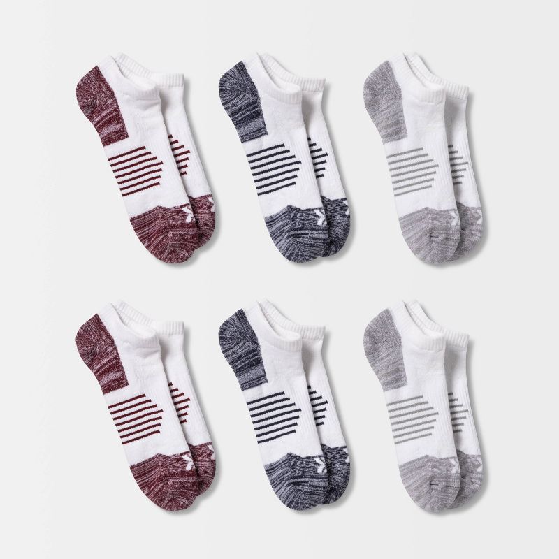Men's Trackster No Show Socks 6pk - All in Motion™ White 6-12