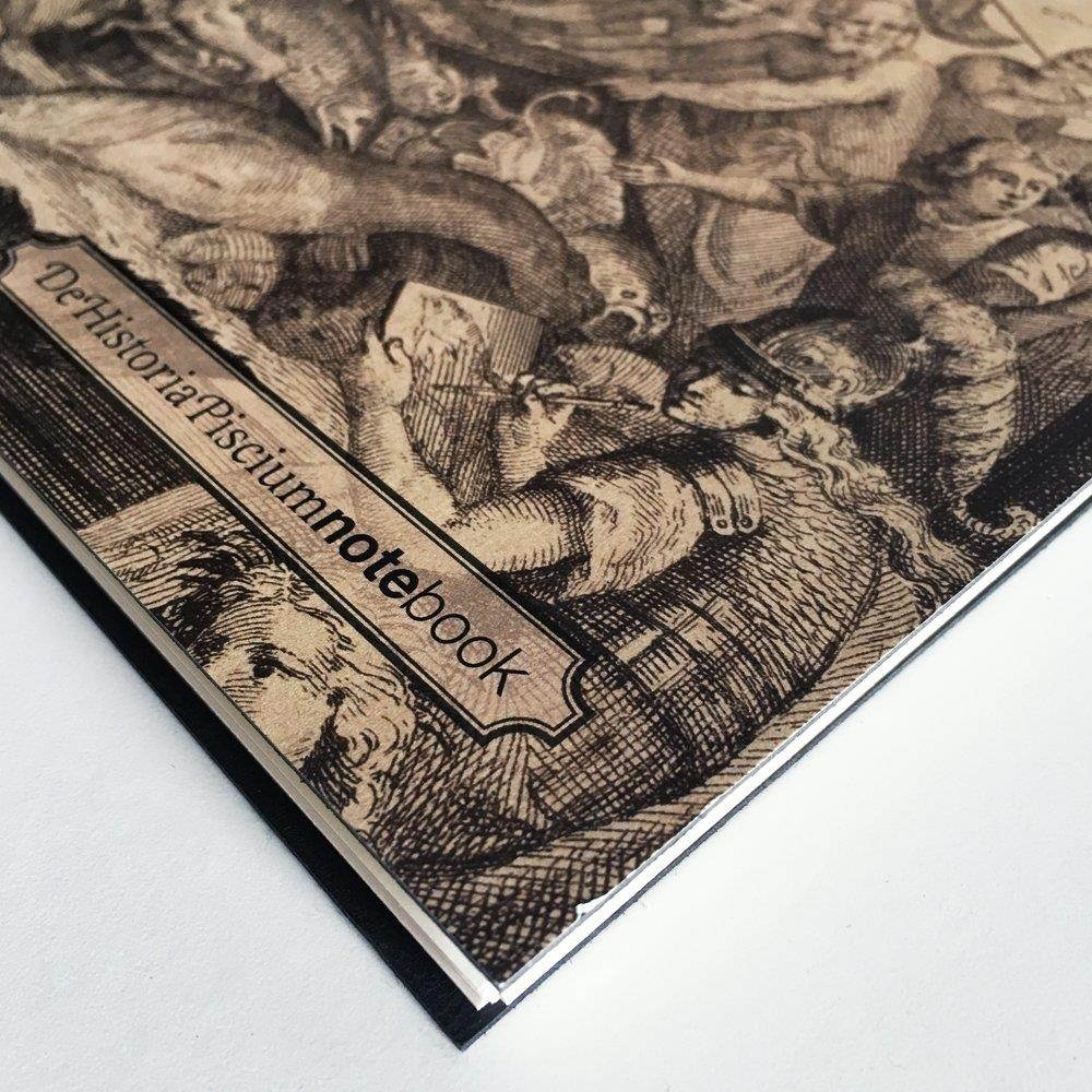 Action Publishing Cabinet of Curiosities &middot; De Historia Piscium NoteBook &middot; Side-Bound Notebook, 140 Off-White Pages with Various Fish Illustrations (8.5 x 11 inches)