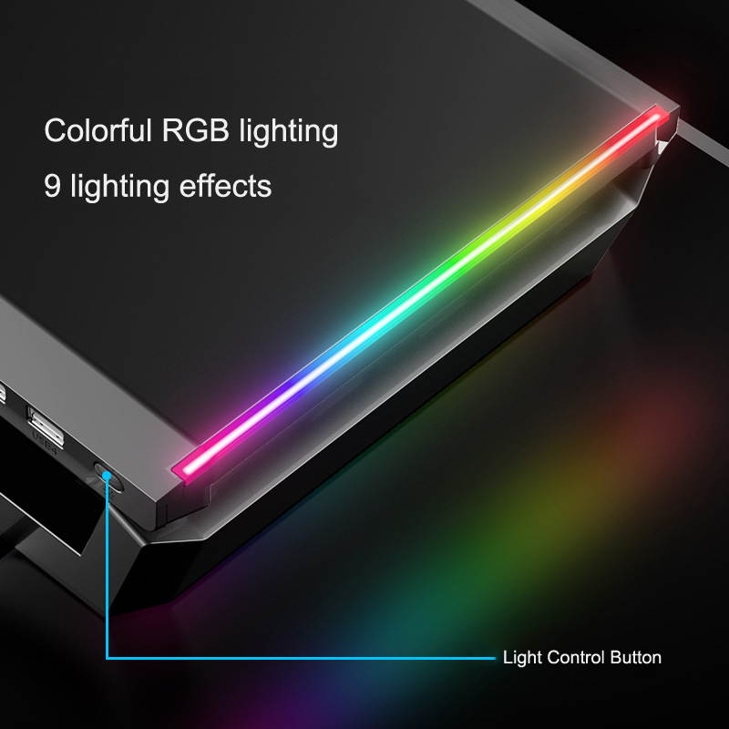 Monitor Increased Rack Multi-function Monitor Stand Monitor Foldable Base mount With RGB Lighting & 4xUSB Expansion Interface