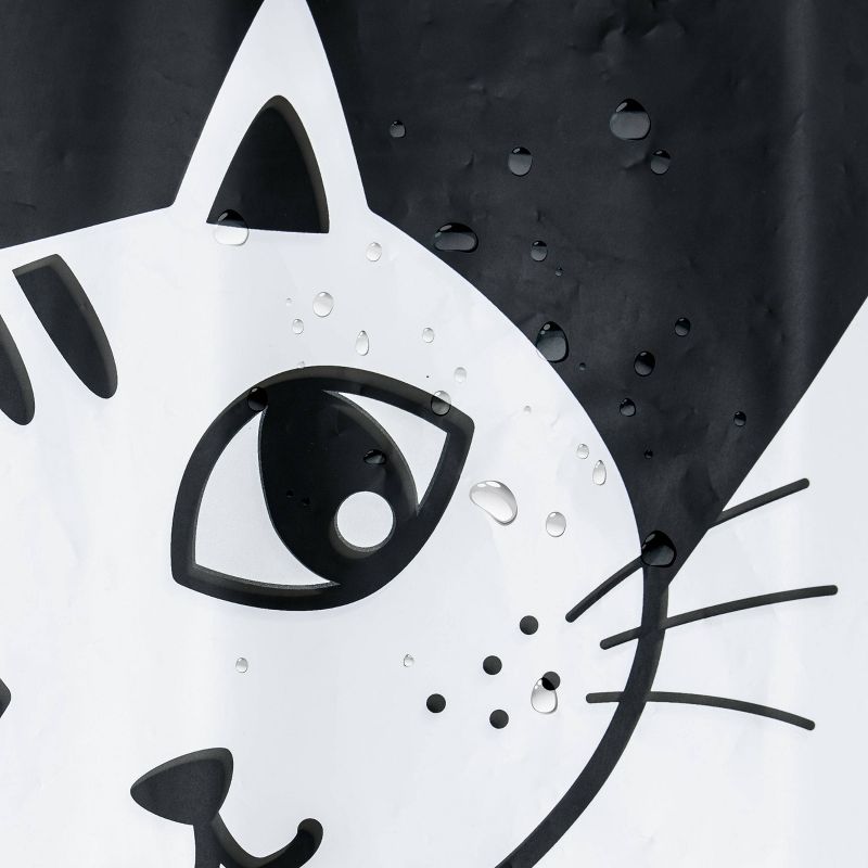 Glow in the Dark Peek-A-Boo PEVA Shower Curtain Black/White - Allure Home Creations