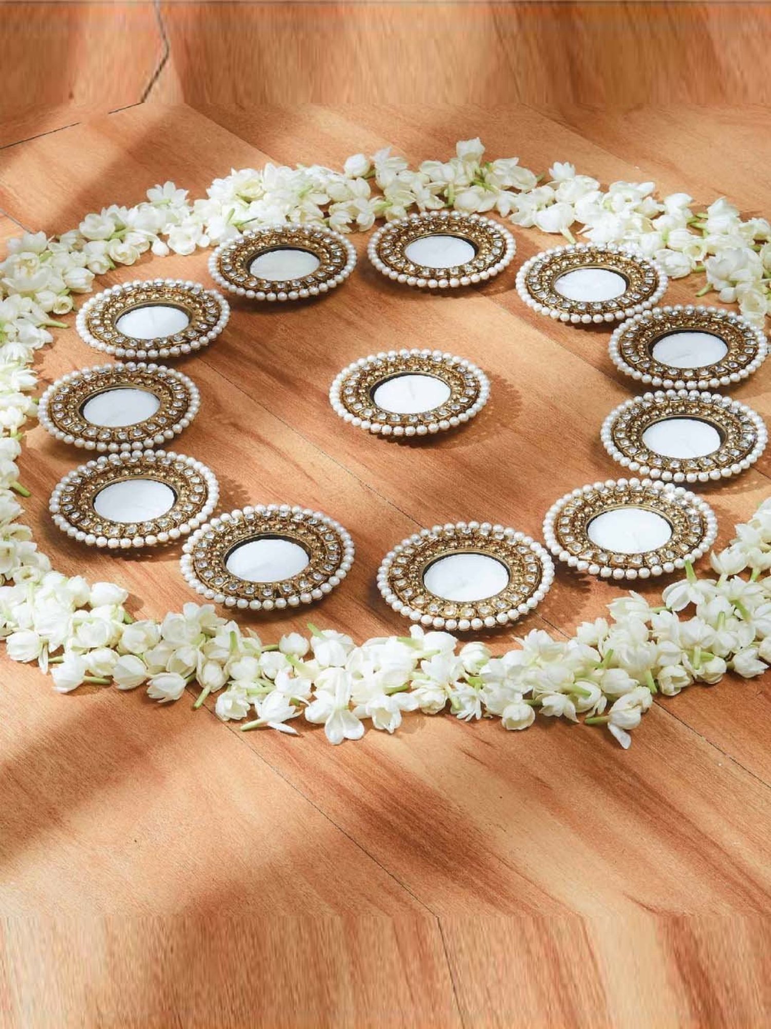 Mason Home Multi Pearl Crystal Tea Light (Set of 12)