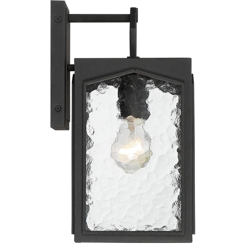 360 Lighting Outdoor Wall Light Fixture Black 12 1/2" Clear Water Glass Lantern for Exterior House Porch Patio Deck
