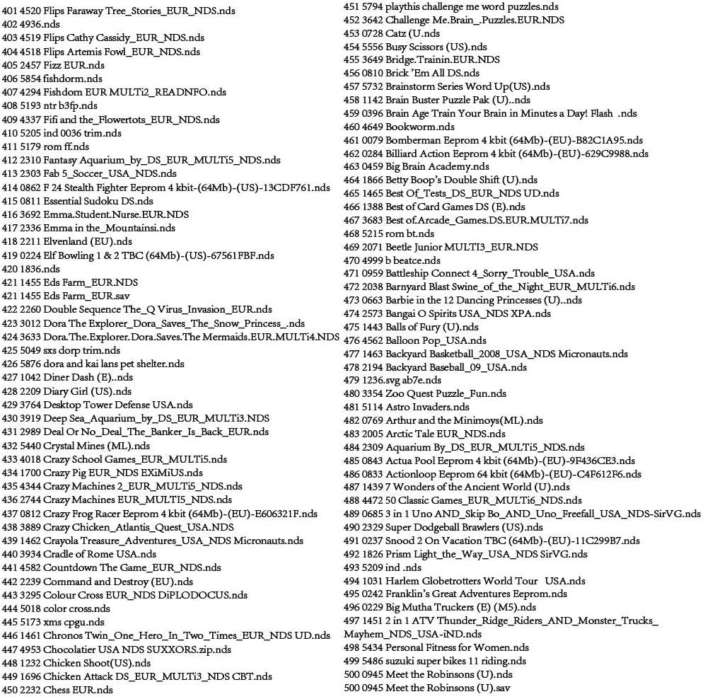 XiAnShi 500 in 1 Game Super Combo, 64G Memory Card Package with Card Slot for Nintendo DS / NDS / NDSL / NDSI / 3DS / 2DS XL / LL