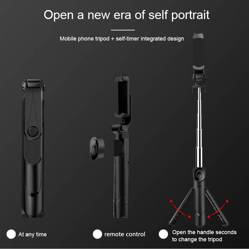 Smartphone Selfie Stick Tripod Stand with Phone Holder Remote Shutter for Selfie Live Streaming Video