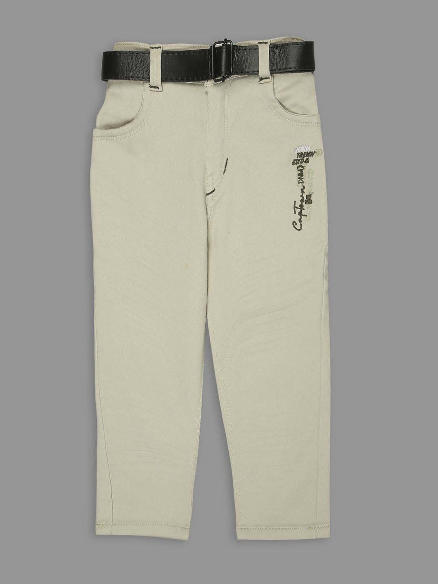 Kids Island Boys Green & Grey Embroidery Full Sleeves Clothing Set