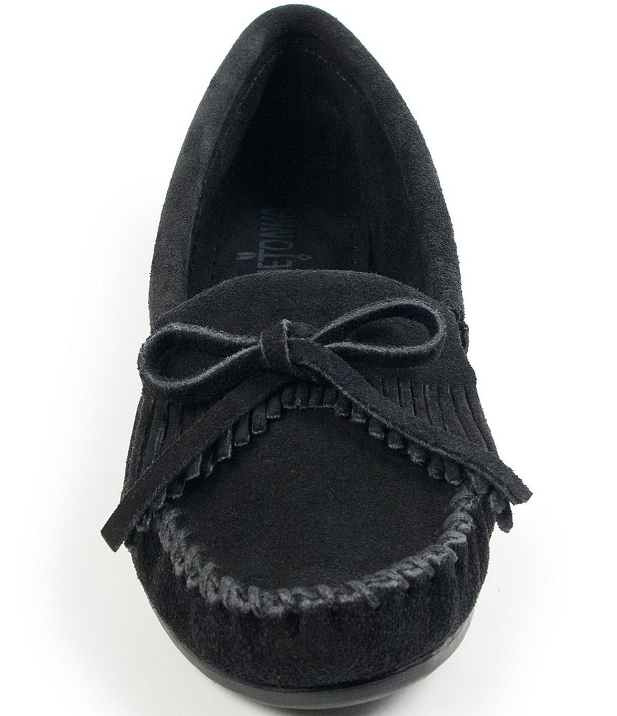 Minnetonka Kilty Suede Fringe Moccasins