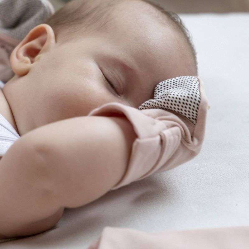 Goumi Baby Girls' 2pk Organic Cotton Abstract Floral Mittens - Pink 0-3M