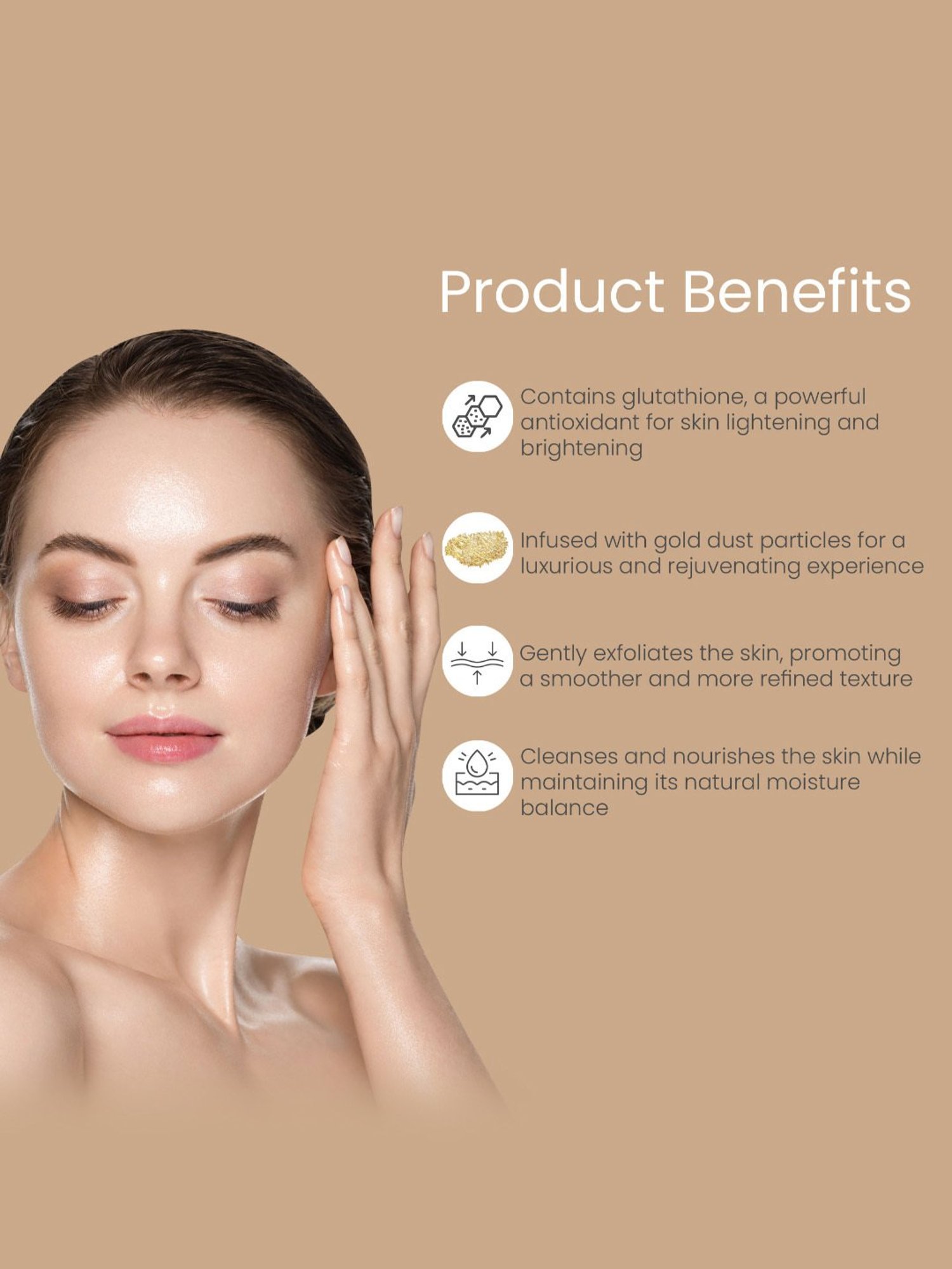 Glamveda Glutathione 24K Gold 365 Days Brightening Face Wash - 100 ml