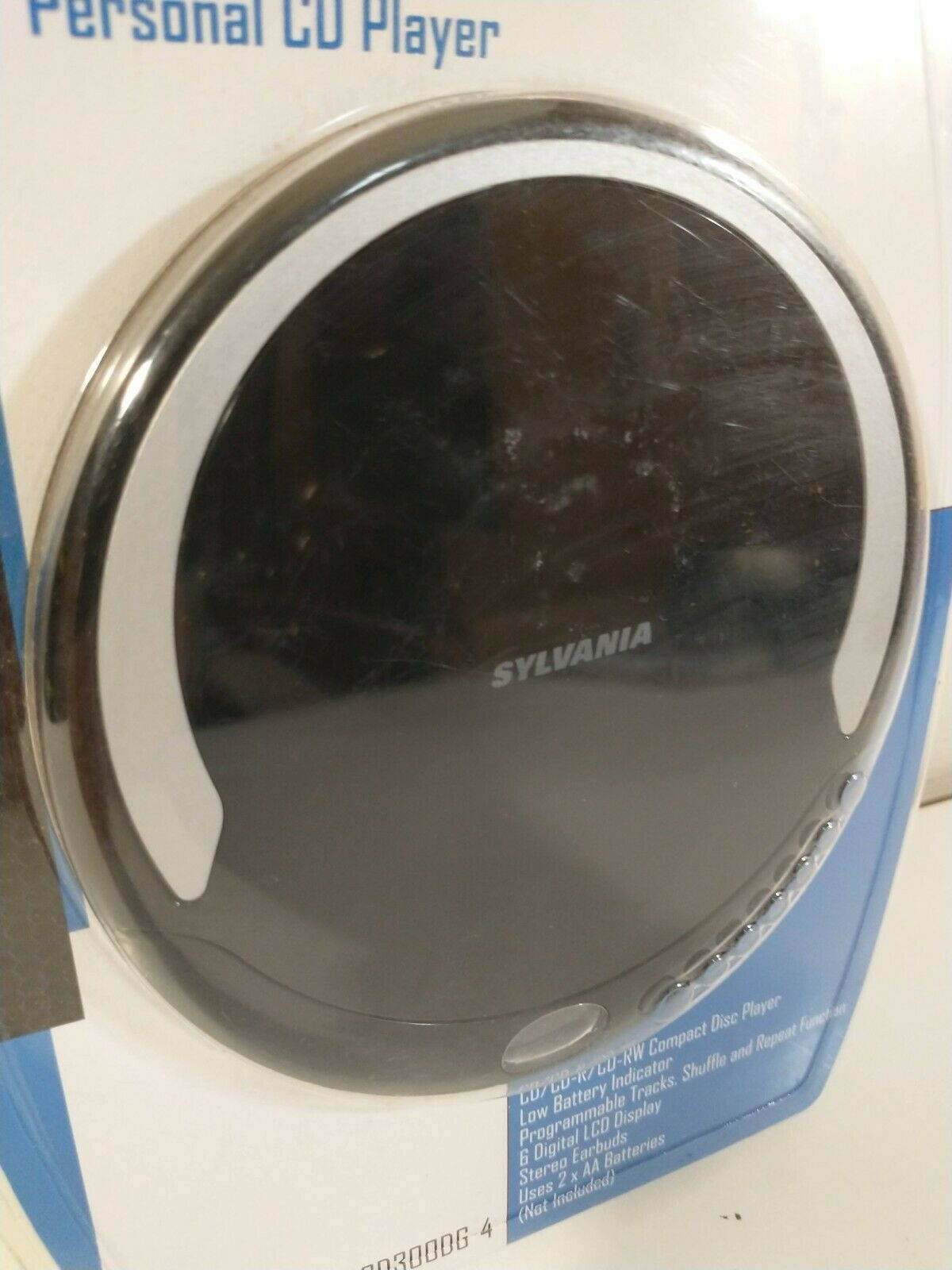 Sylvania Personal CD Player With Stereo Earbuds Programmable LCD Display