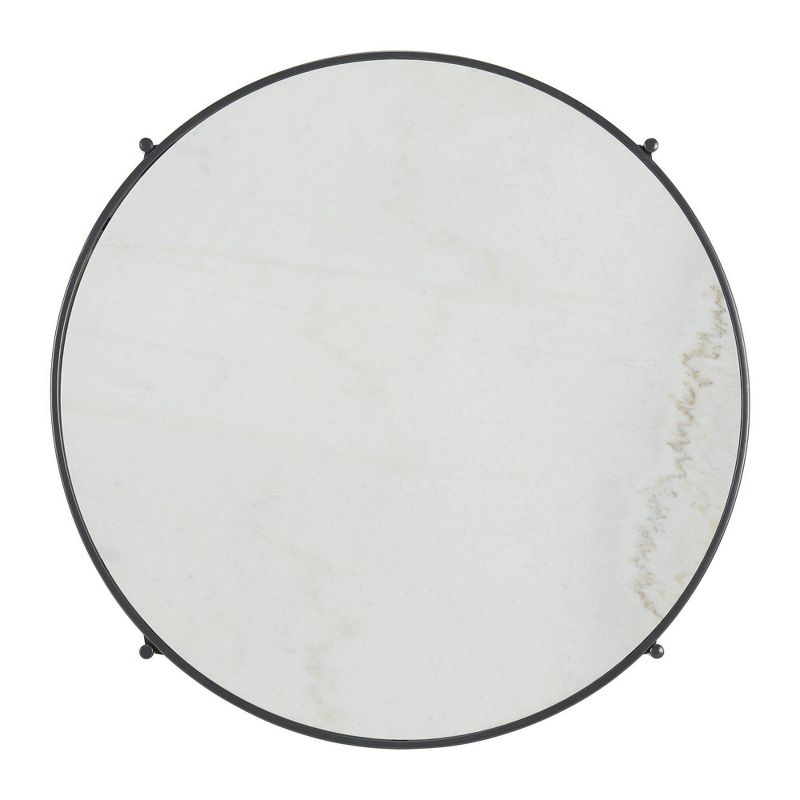 Carlo Round Coffee Table with Marble Top White - Picket House Furnishings