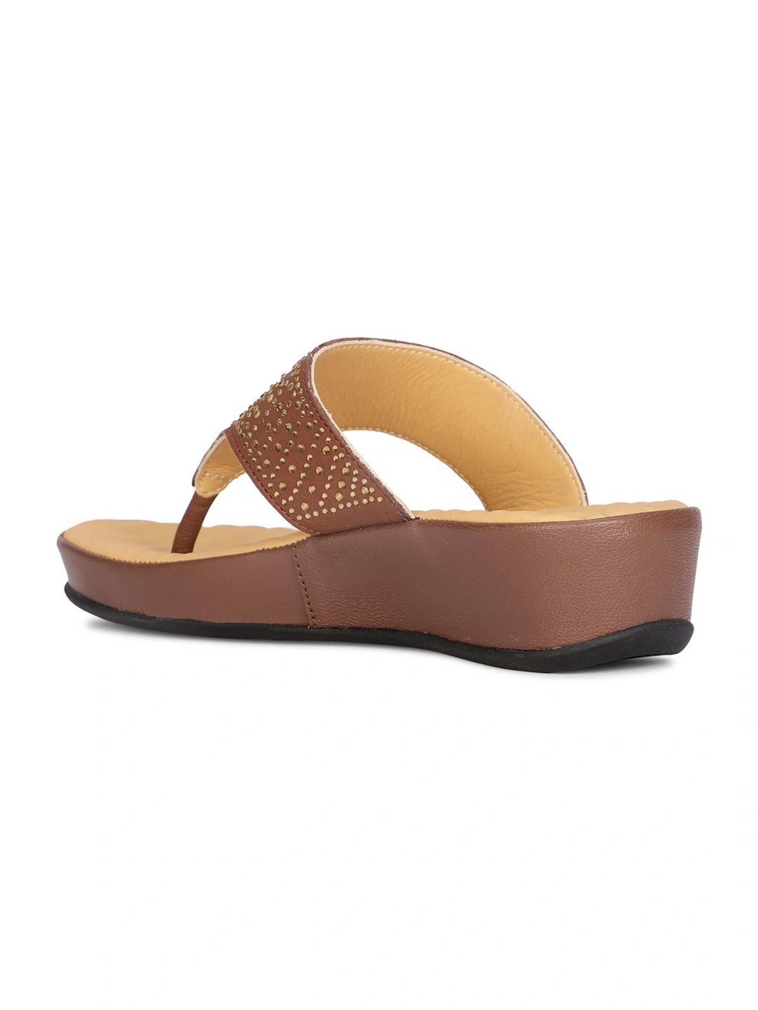 Scholl by Bata Women's POPPY Brown Thong Wedges