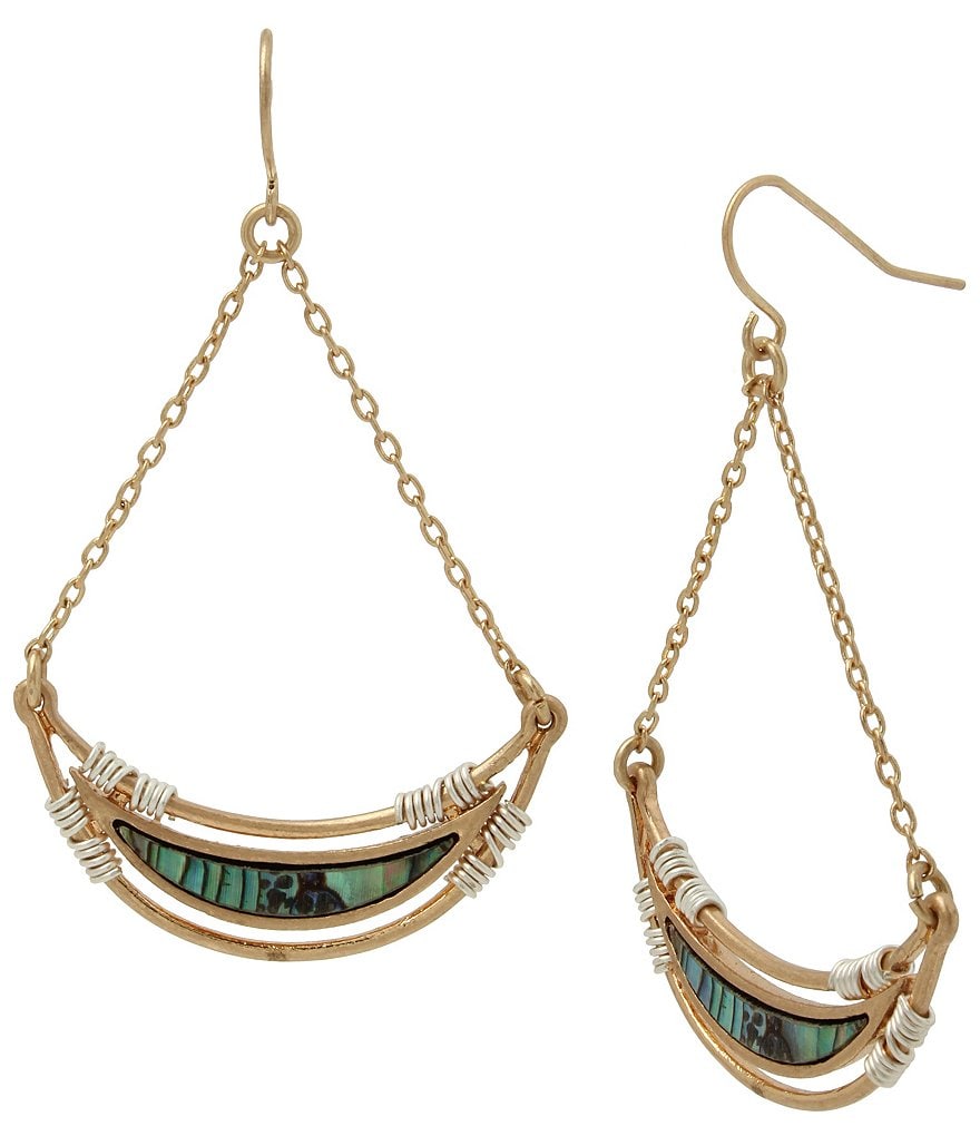 Robert Lee Morris Soho Abalone Chandelier Shell Earrings
