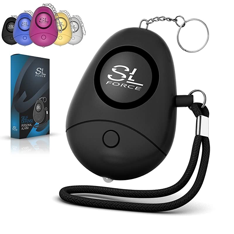 Personal Alarm Siren Song 130dB sound Personal Alarms for Women Keychain with LED Light Emergency Self Defense for Kids Elderly Black
