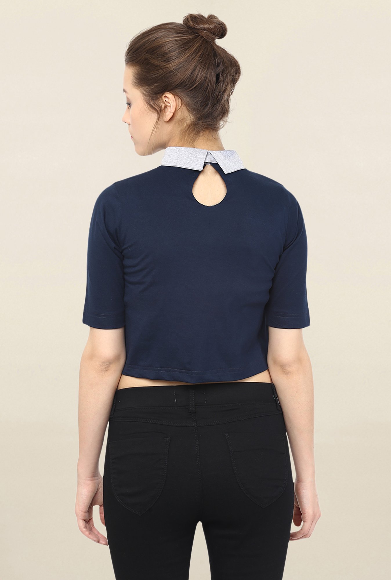 Miss Chase Navy Solid Top