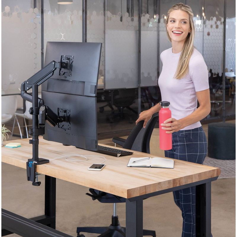 Amer Adjustable Monitor Mount, Up to 24", Black (AMR2CV) 