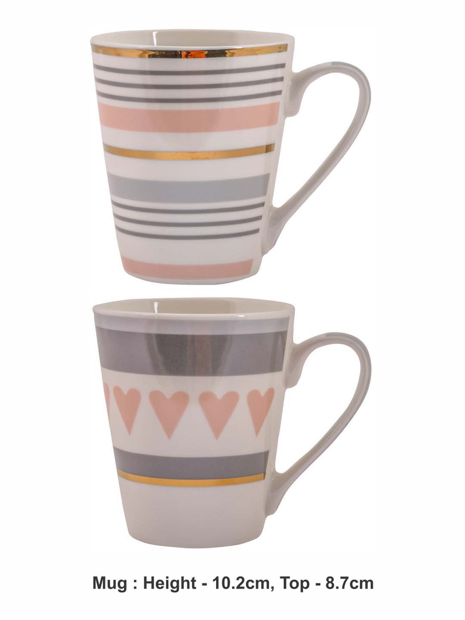 White Gold Multicolor Porcelain 8 cm Mug - Set of 4