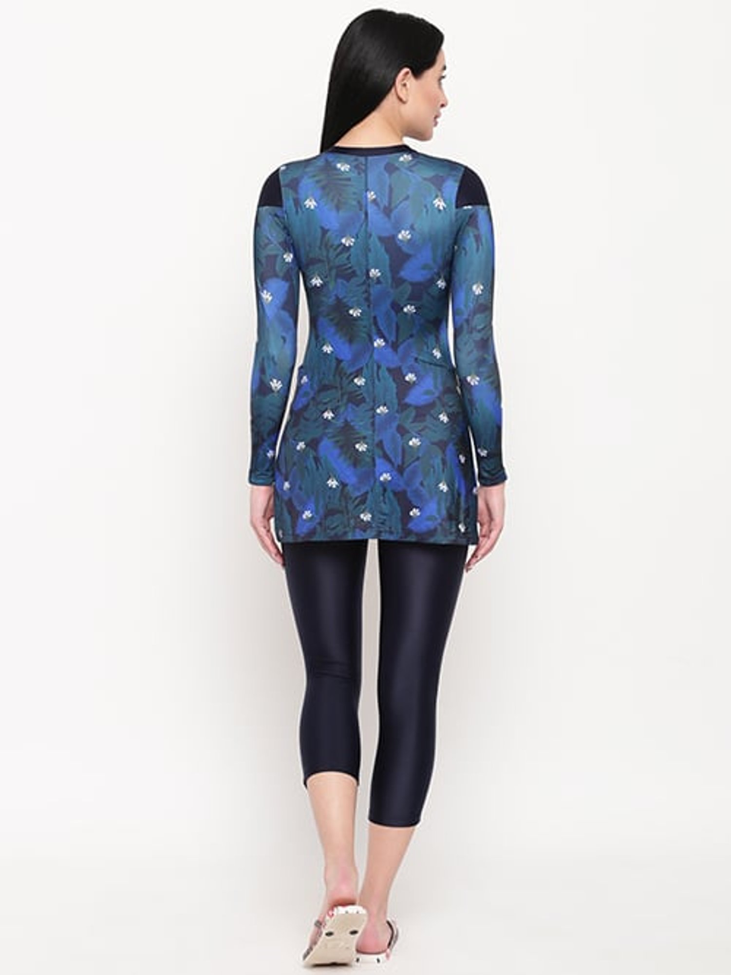 IO Navy Floral Print Swimsuit