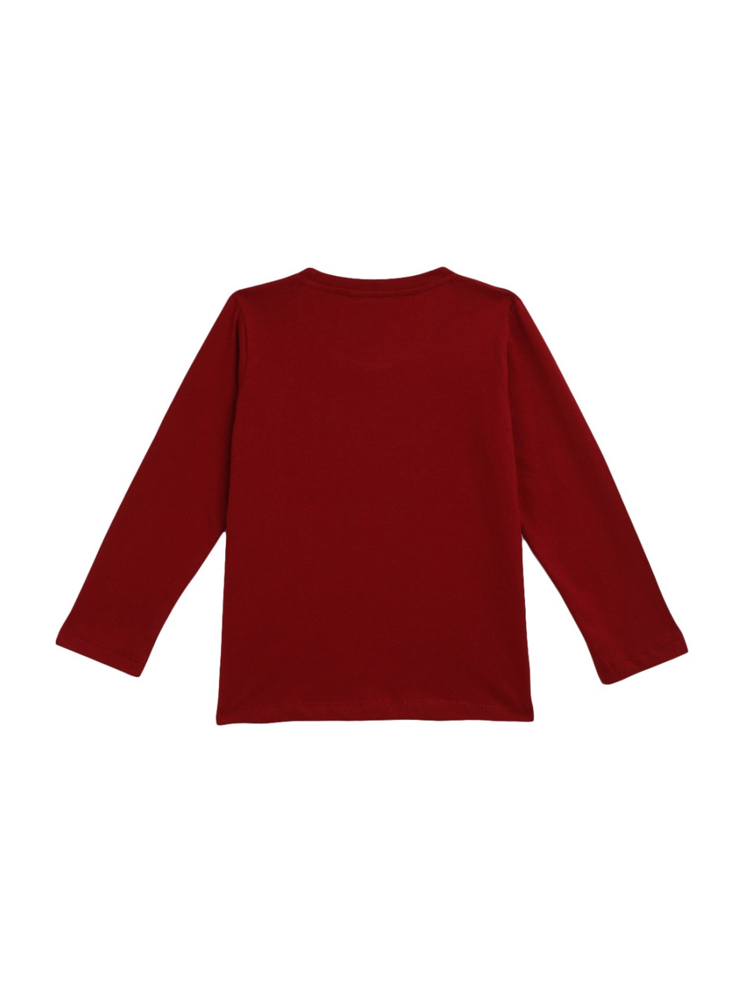 Kids Craft Maroon Cotton Printed T-Shirt & Pants