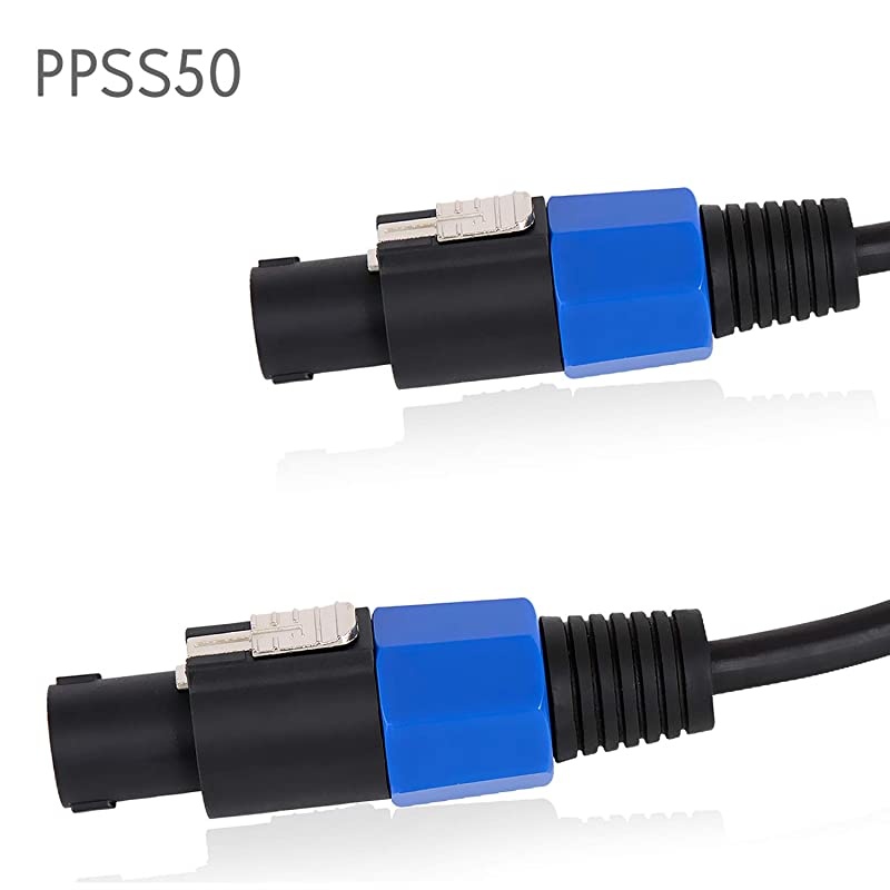Speakon to Speakon Audio Cord 50 ft 12 Gauge Male Speakon Connector to Male Speakon Connection Black Heavy Duty Professional Speaker Cable Wire Delivers Sound  Pro PPSS50